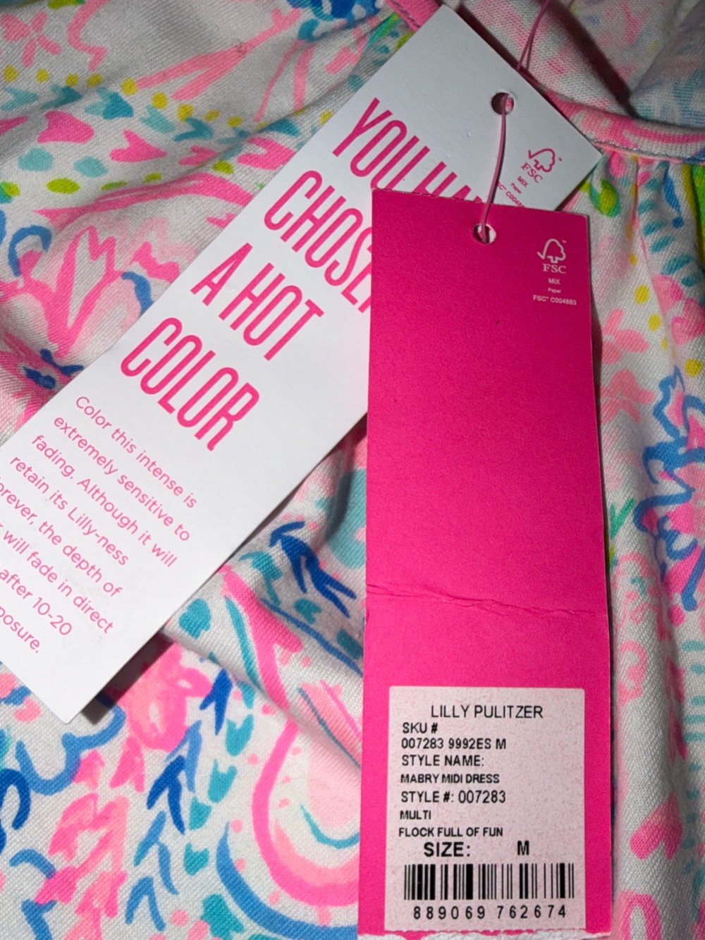 NWT Lilly Pulitzer Mabry Midi Dress Flock Full Of Fun M - Picture 3 of 3